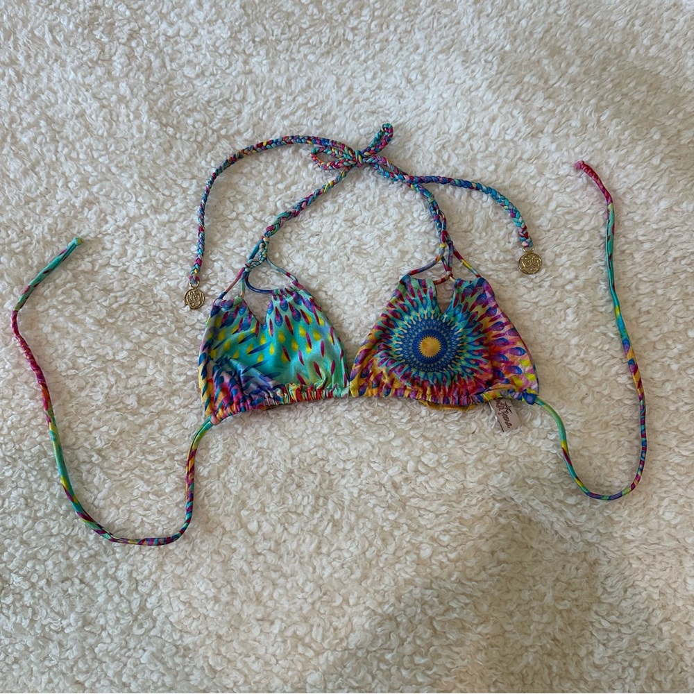 Luli Fama Colorful Triangle Bikini Top